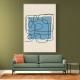 Blue Backed Lines Wall Art