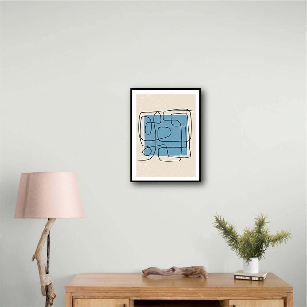 Blue Backed Lines Wall Art