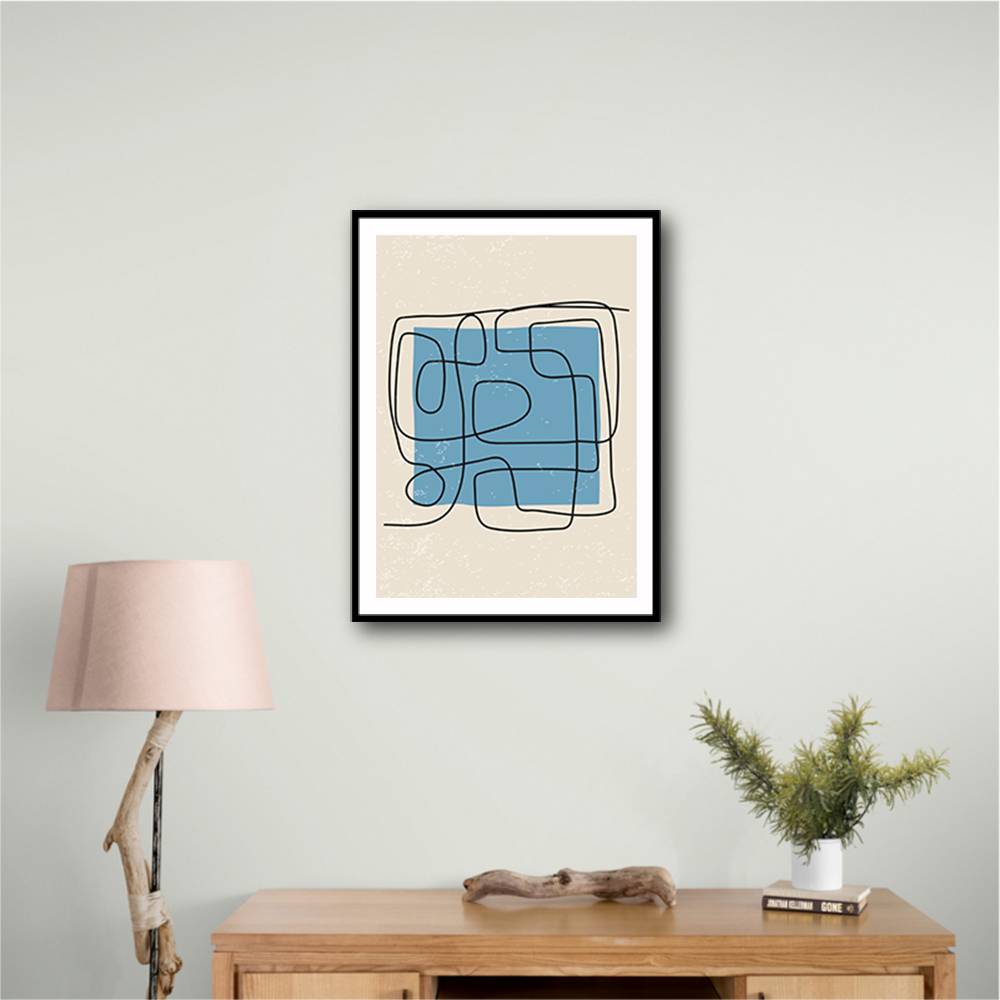 Blue Backed Lines Wall Art