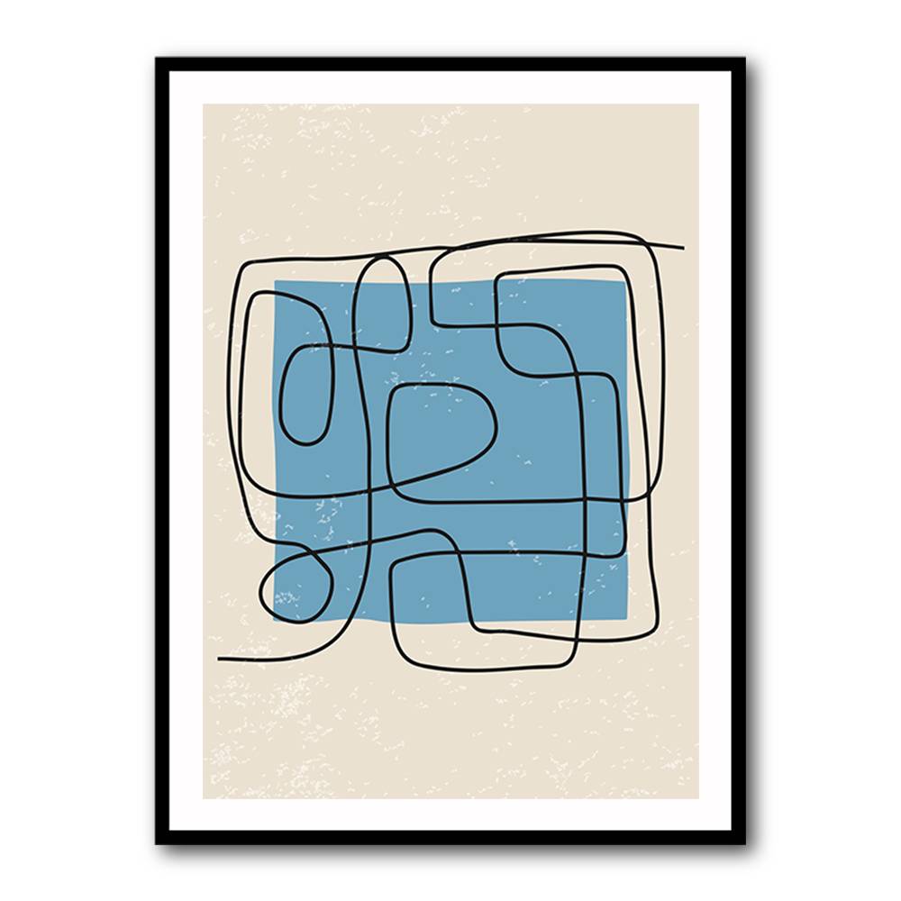 Blue Backed Lines Wall Art