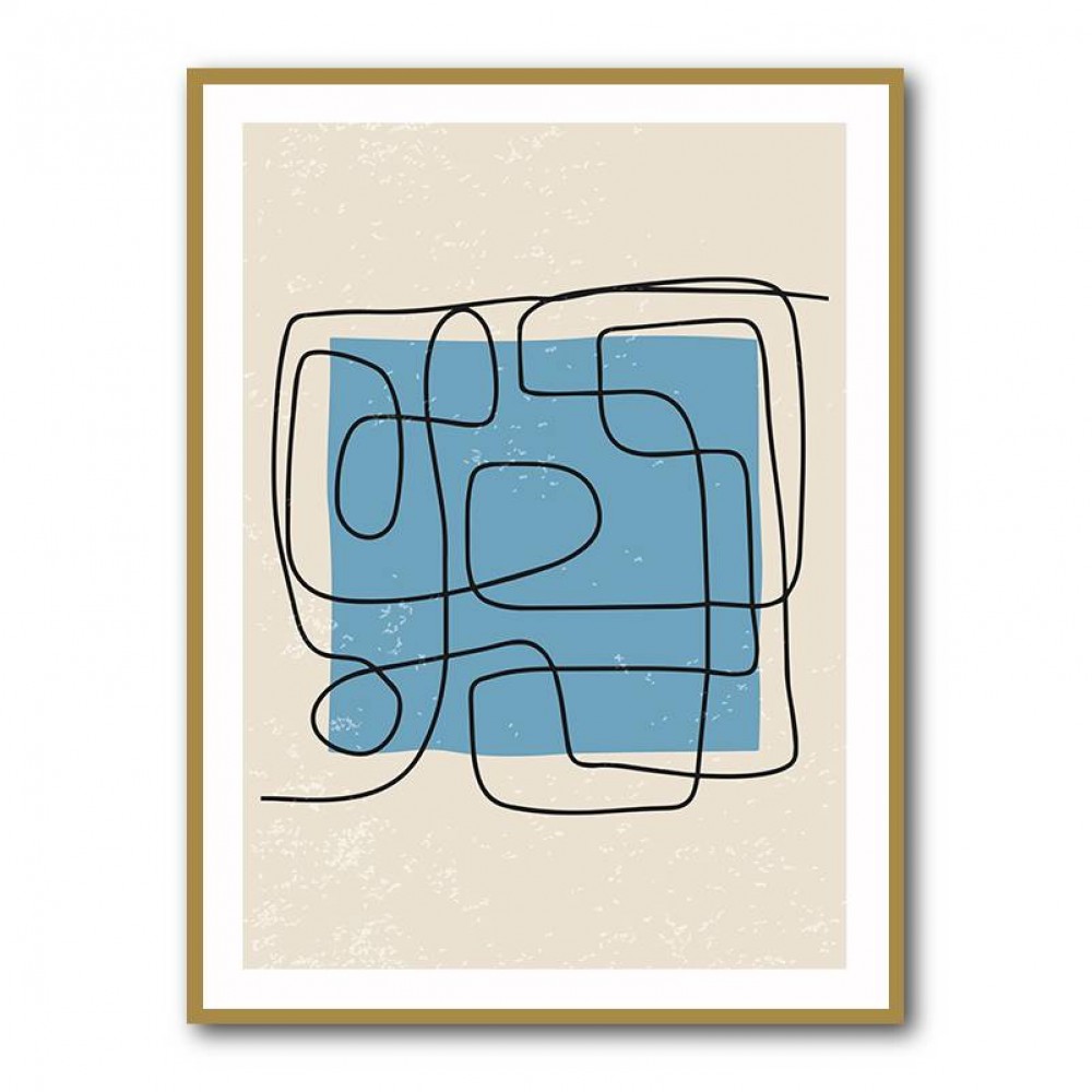 Blue Backed Lines Wall Art