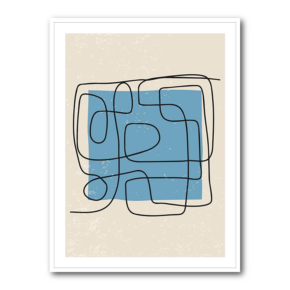 Blue Backed Lines Wall Art