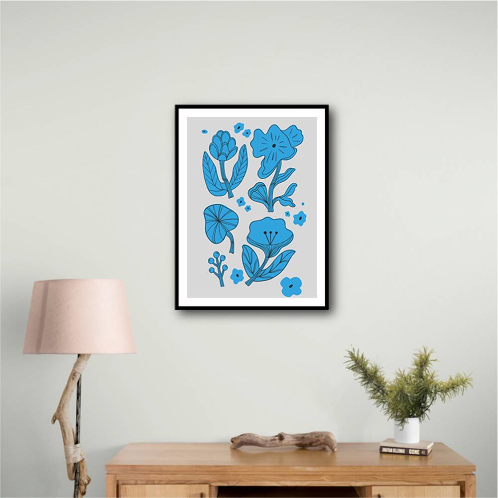 Blue Flowers Wall Art