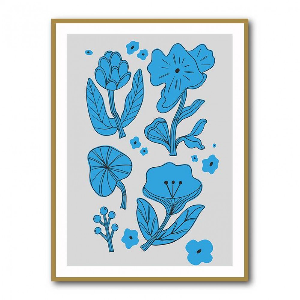 Blue Flowers Wall Art