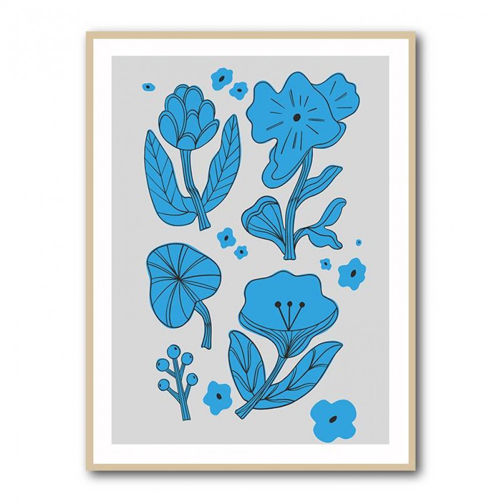 Blue Flowers Wall Art