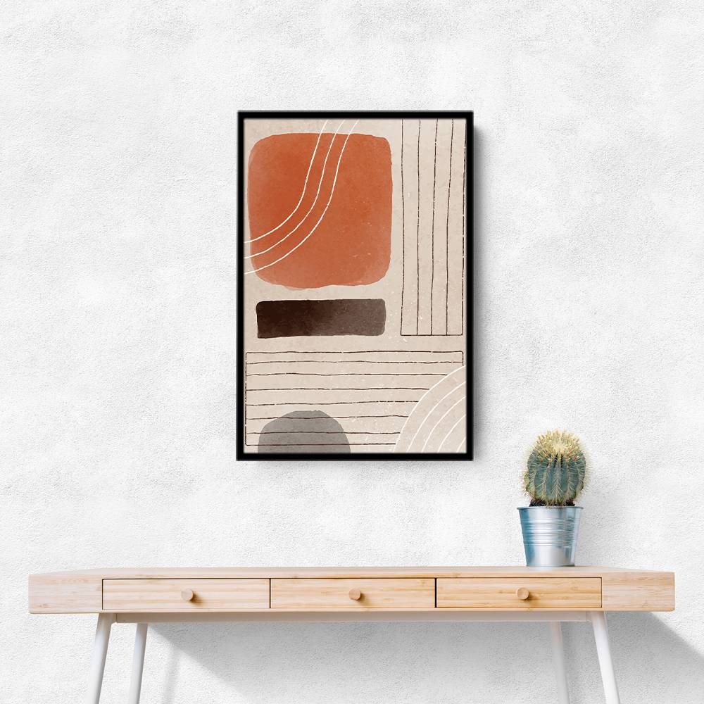 Orange Minimal Shapes #1 Wall Art