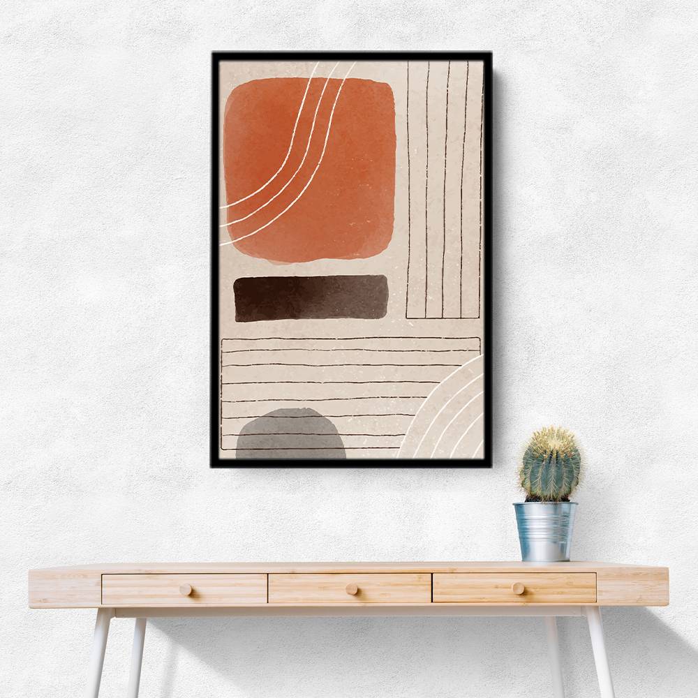 Orange Minimal Shapes #1 Wall Art