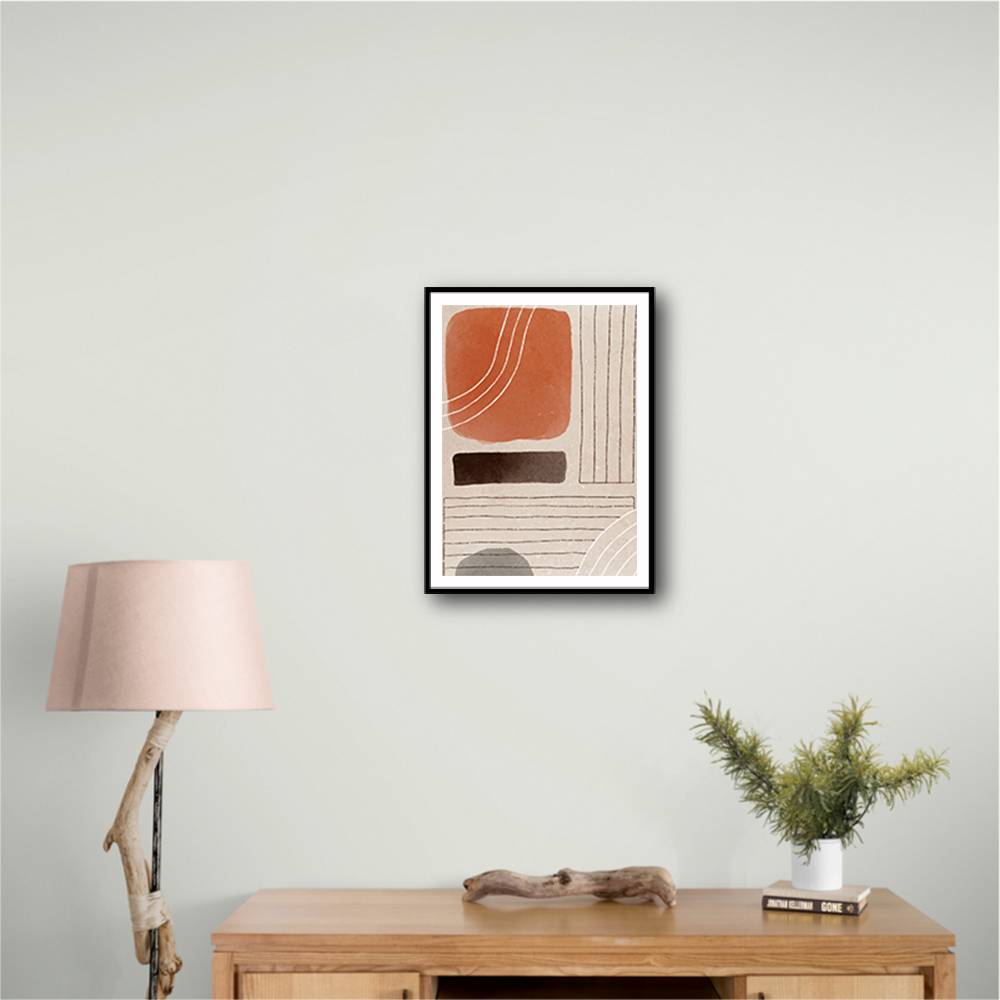 Orange Minimal Shapes #1 Wall Art