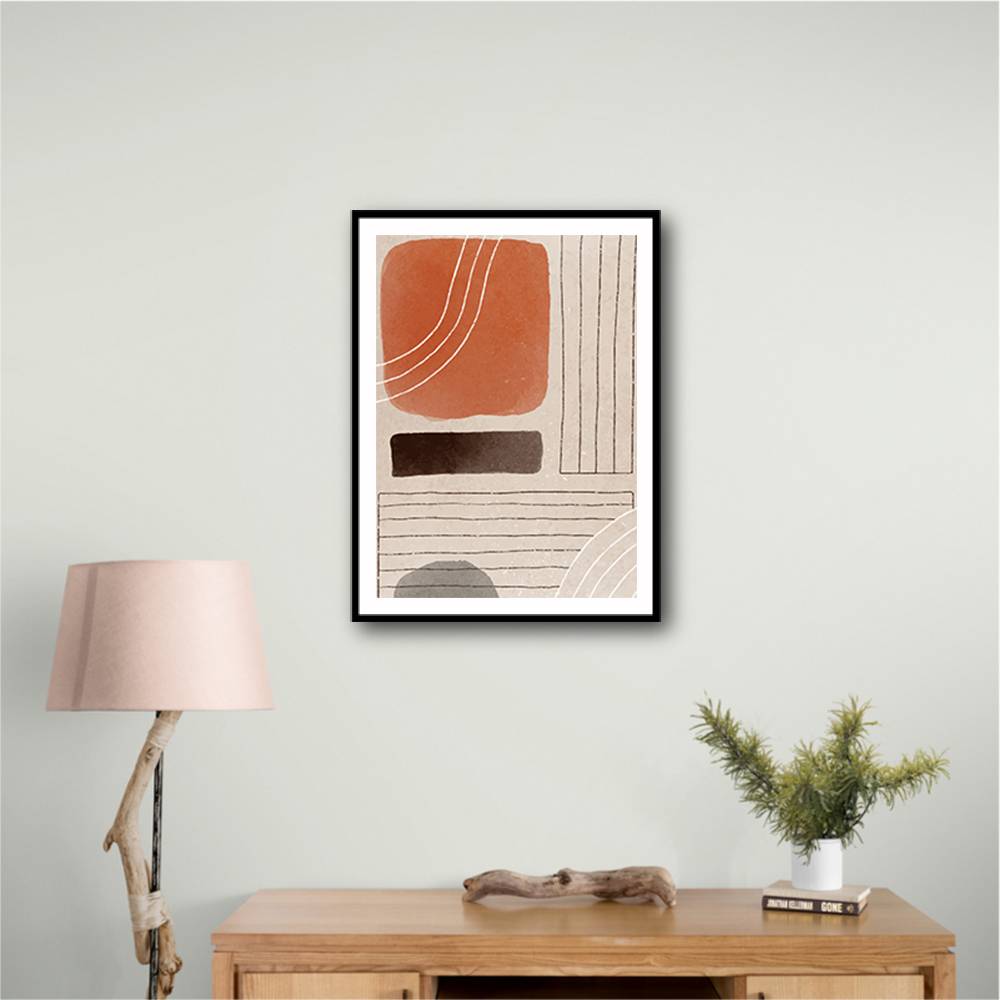 Orange Minimal Shapes #1 Wall Art