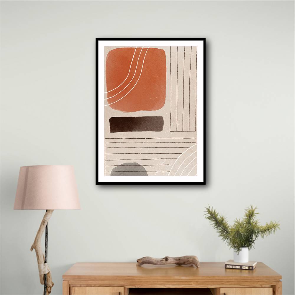 Orange Minimal Shapes #1 Wall Art