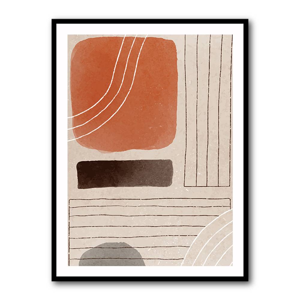 Orange Minimal Shapes #1 Wall Art