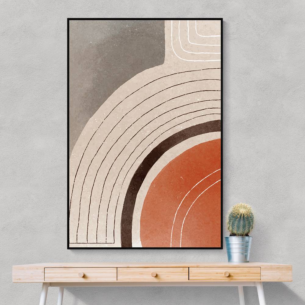 Orange Minimal Shapes #2 Wall Art