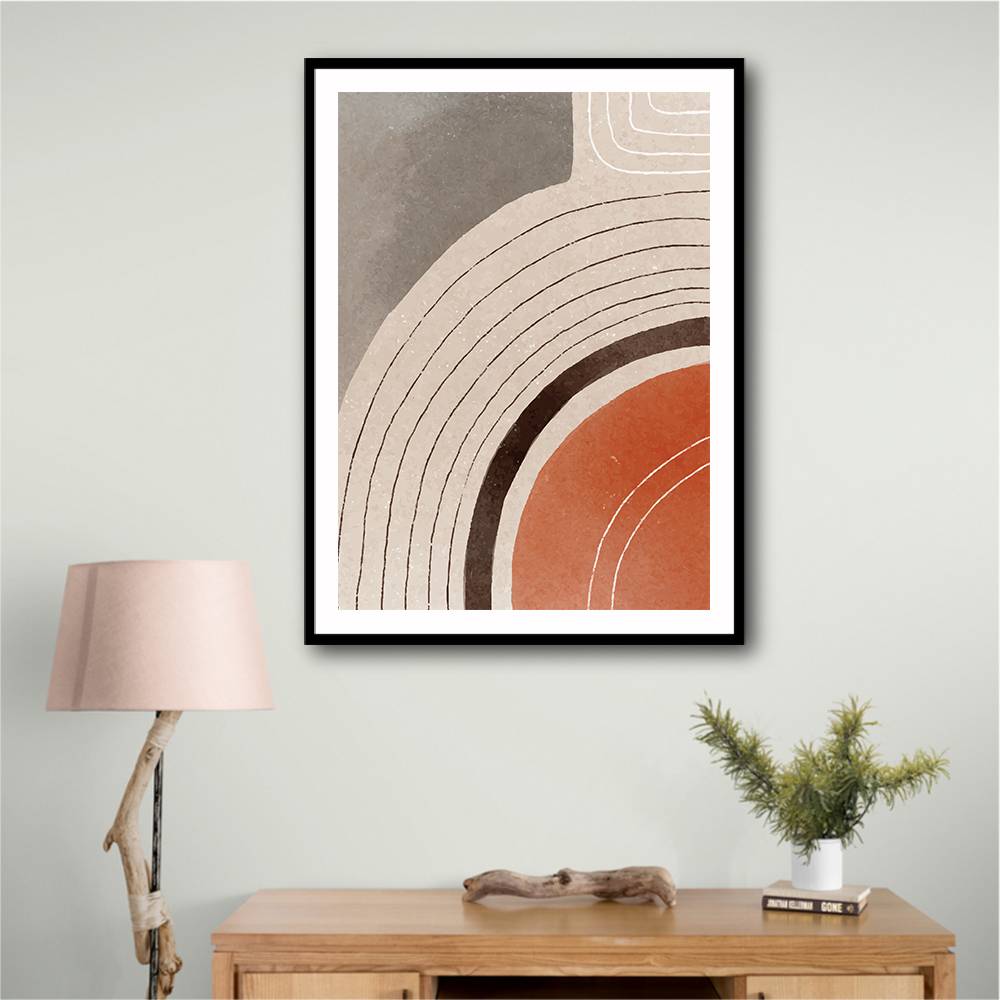 Orange Minimal Shapes #2 Wall Art