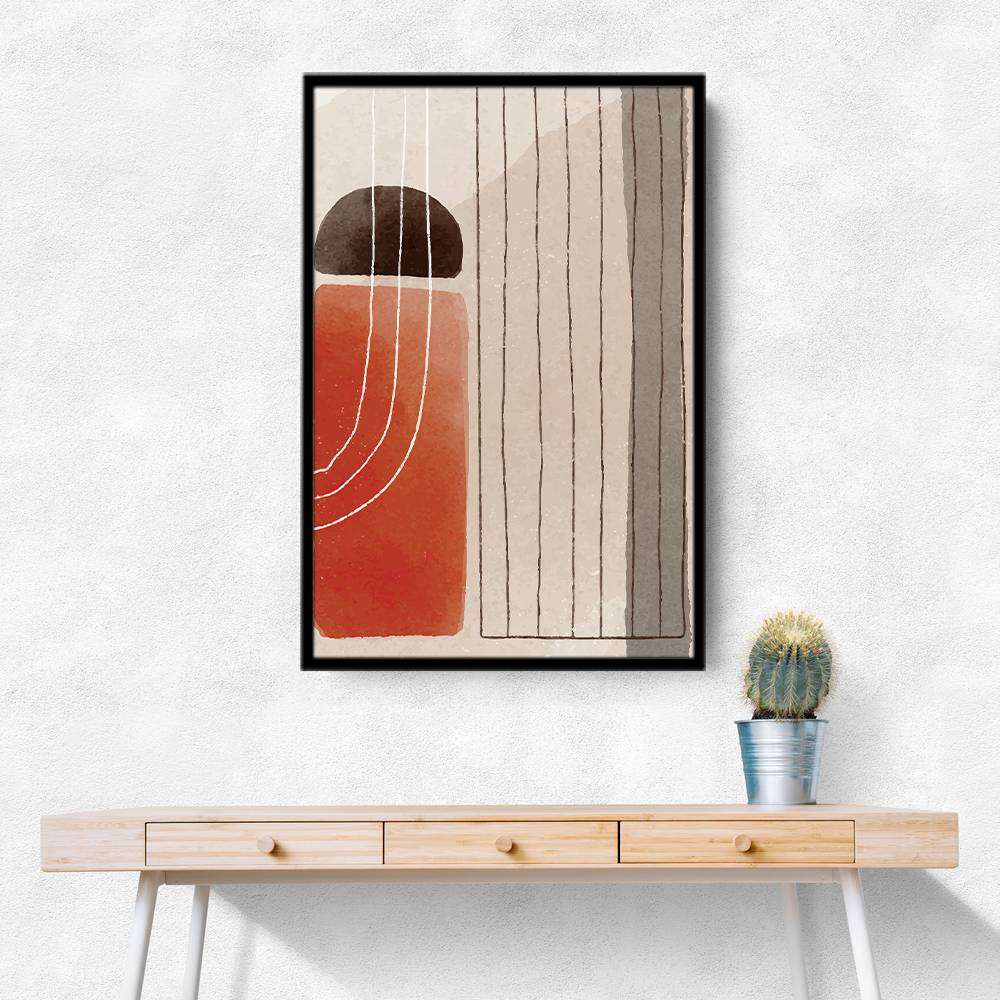 Orange Minimal Shapes #3 Wall Art