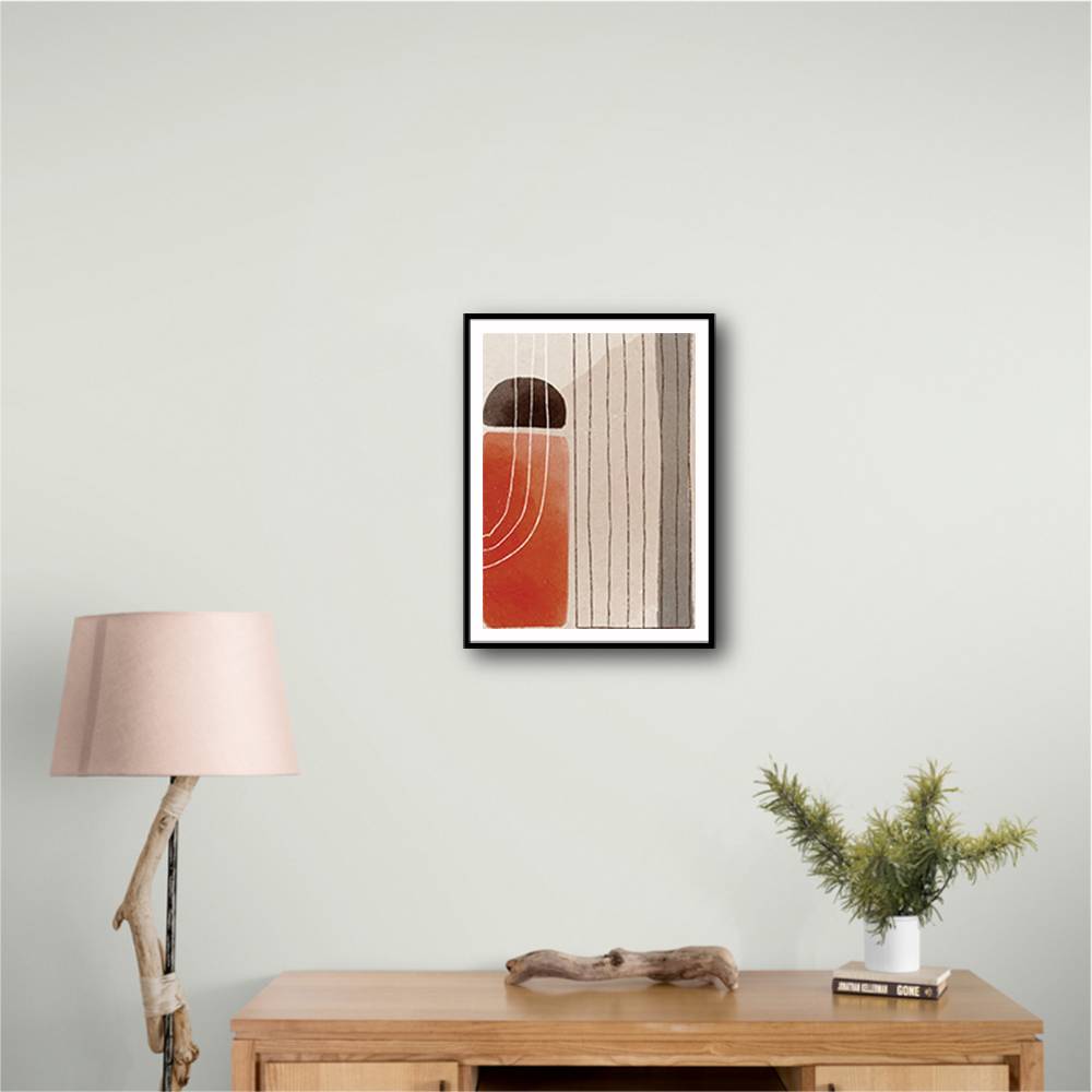 Orange Minimal Shapes #3 Wall Art