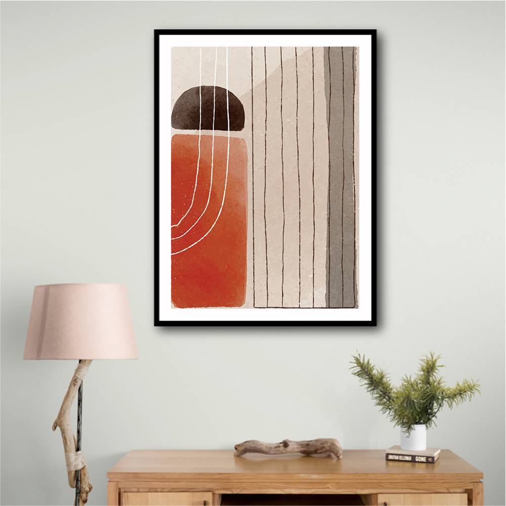 Orange Minimal Shapes #3 Wall Art