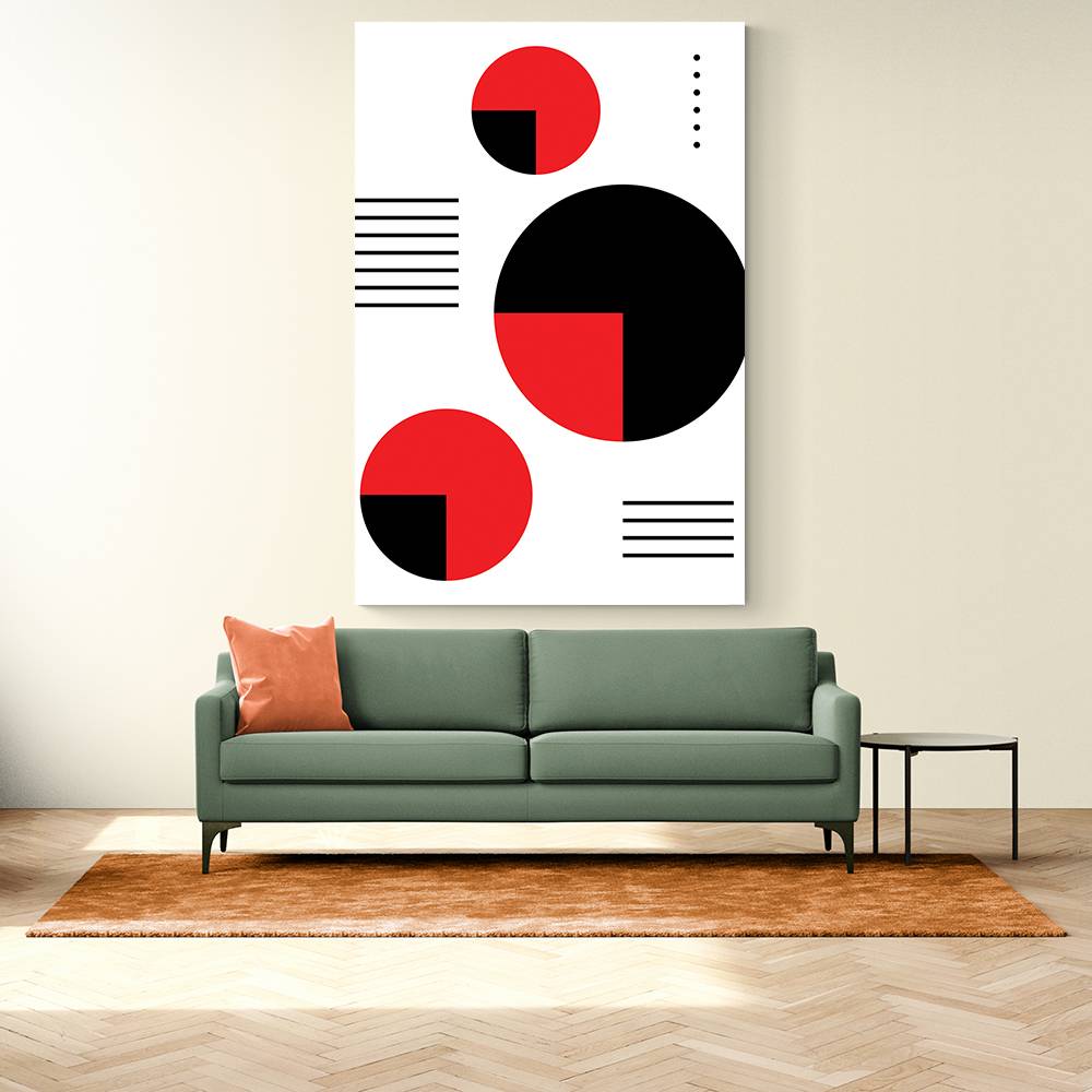  Red and Black Circles Wall Art