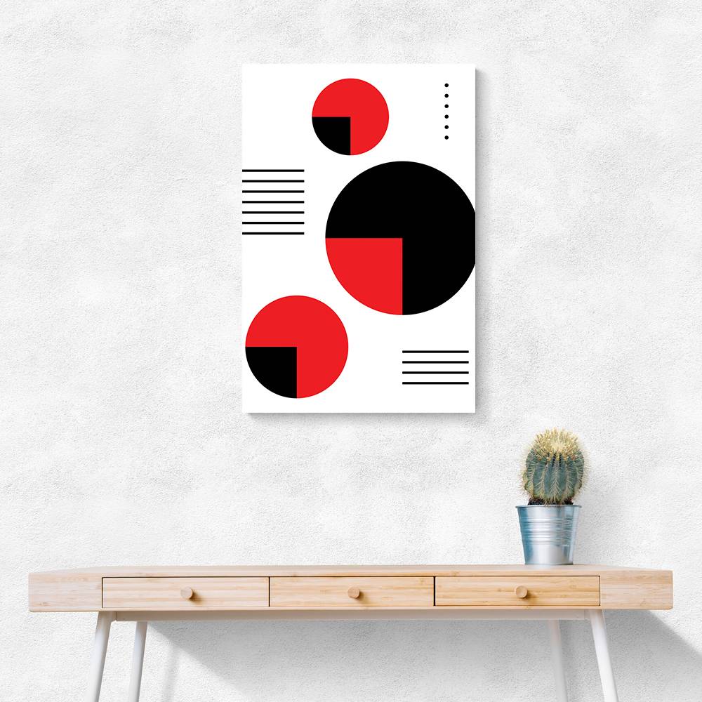  Red and Black Circles Wall Art