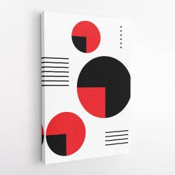  Red and Black Circles Wall Art