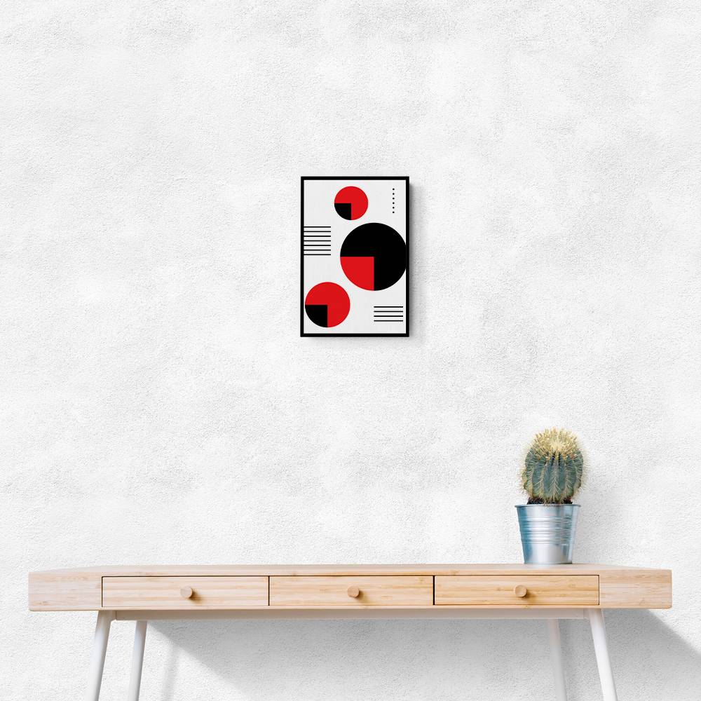  Red and Black Circles Wall Art