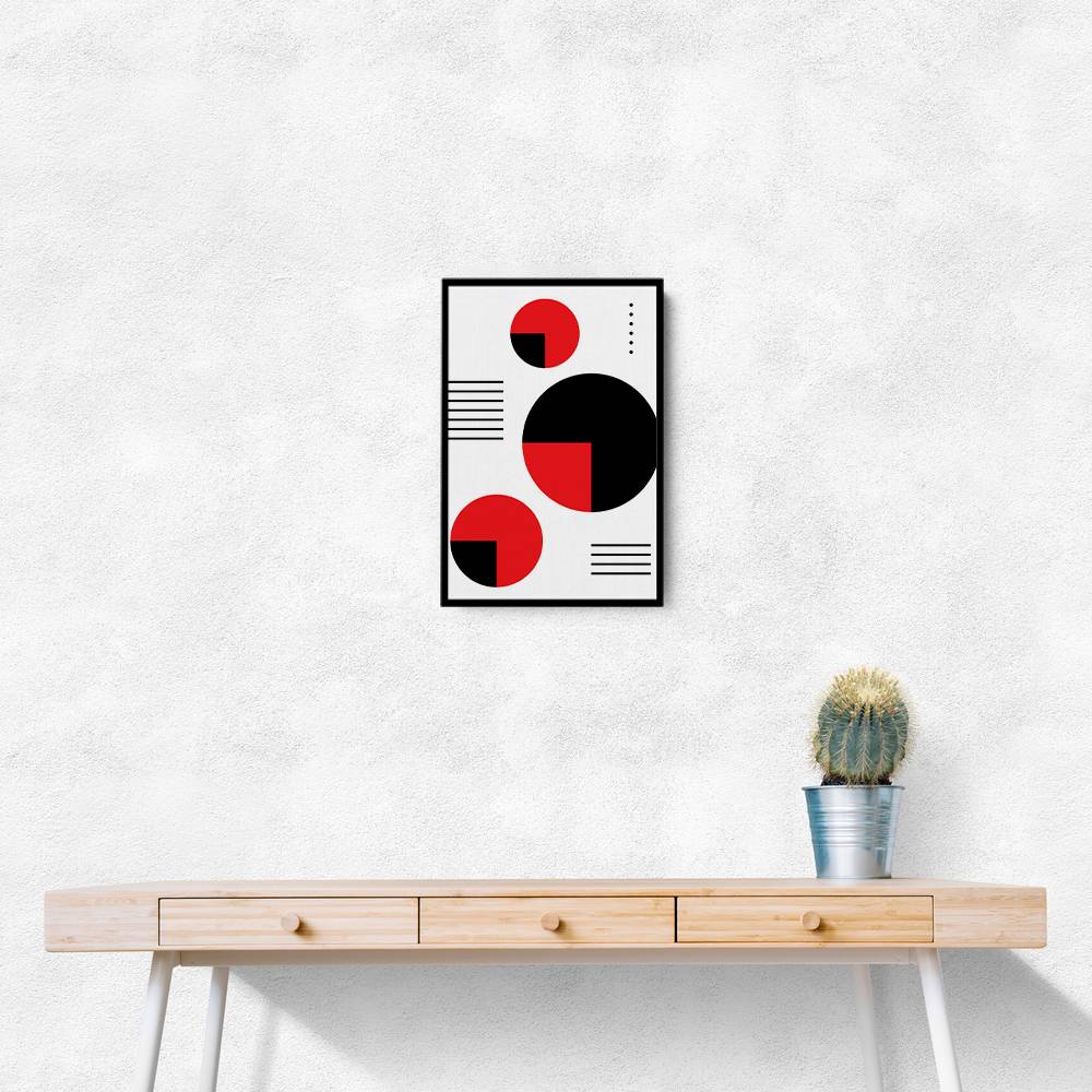  Red and Black Circles Wall Art