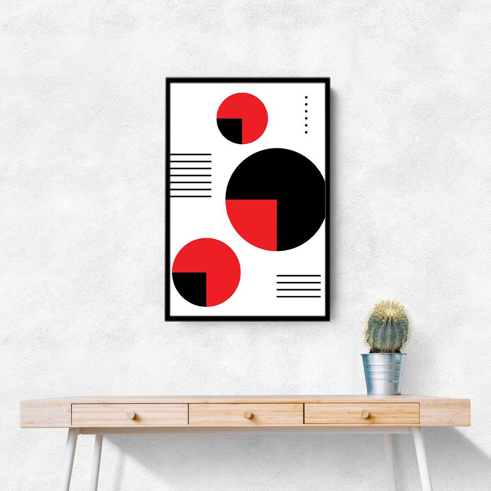  Red and Black Circles Wall Art