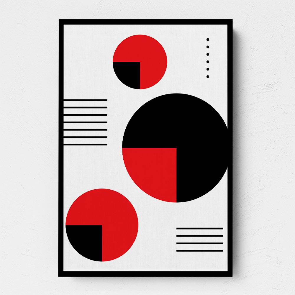  Red and Black Circles Wall Art