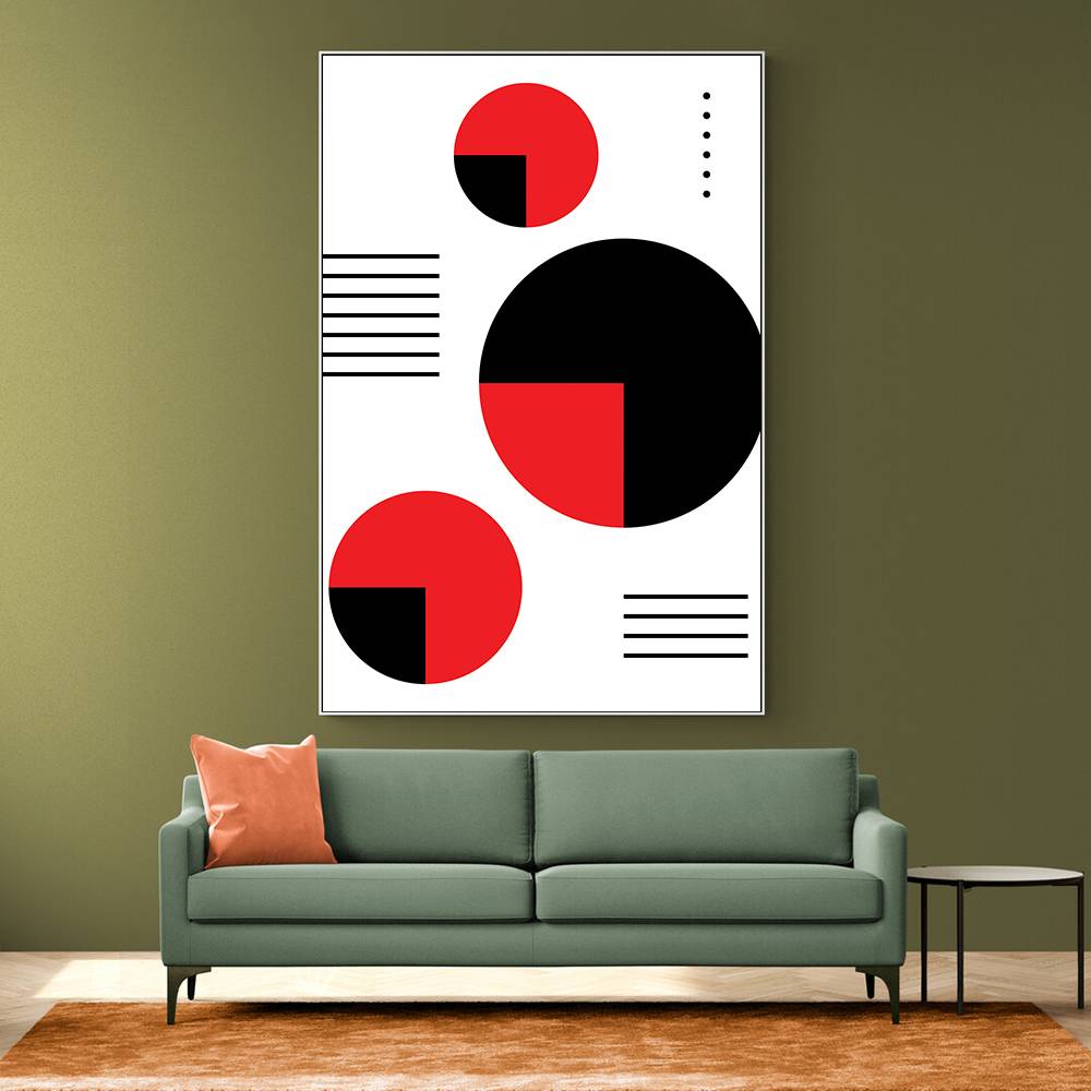  Red and Black Circles Wall Art