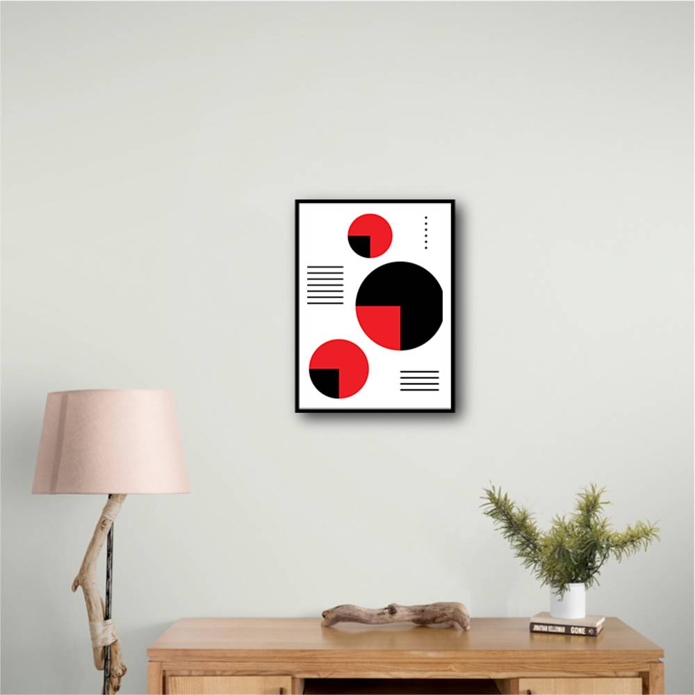  Red and Black Circles Wall Art