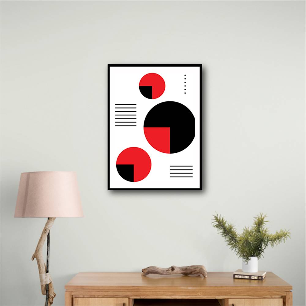  Red and Black Circles Wall Art