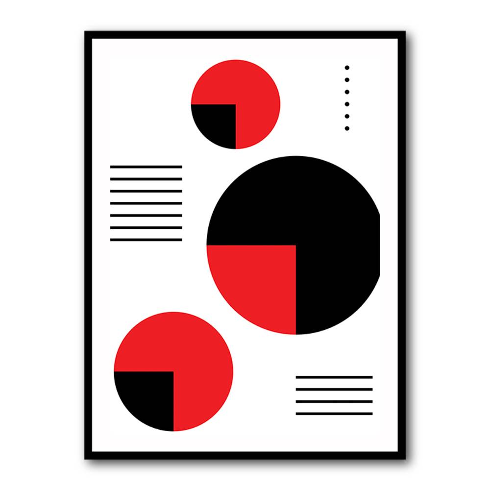  Red and Black Circles Wall Art