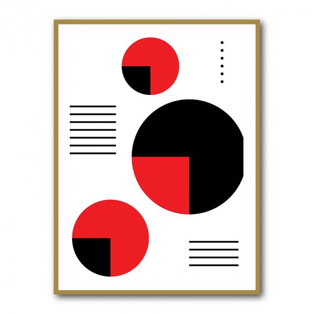  Red and Black Circles Wall Art