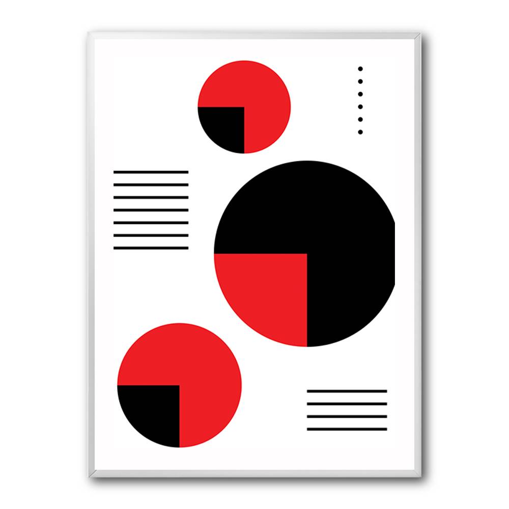  Red and Black Circles Wall Art