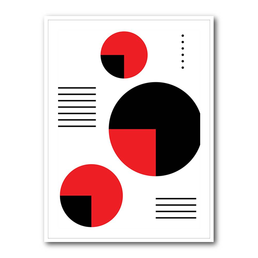  Red and Black Circles Wall Art