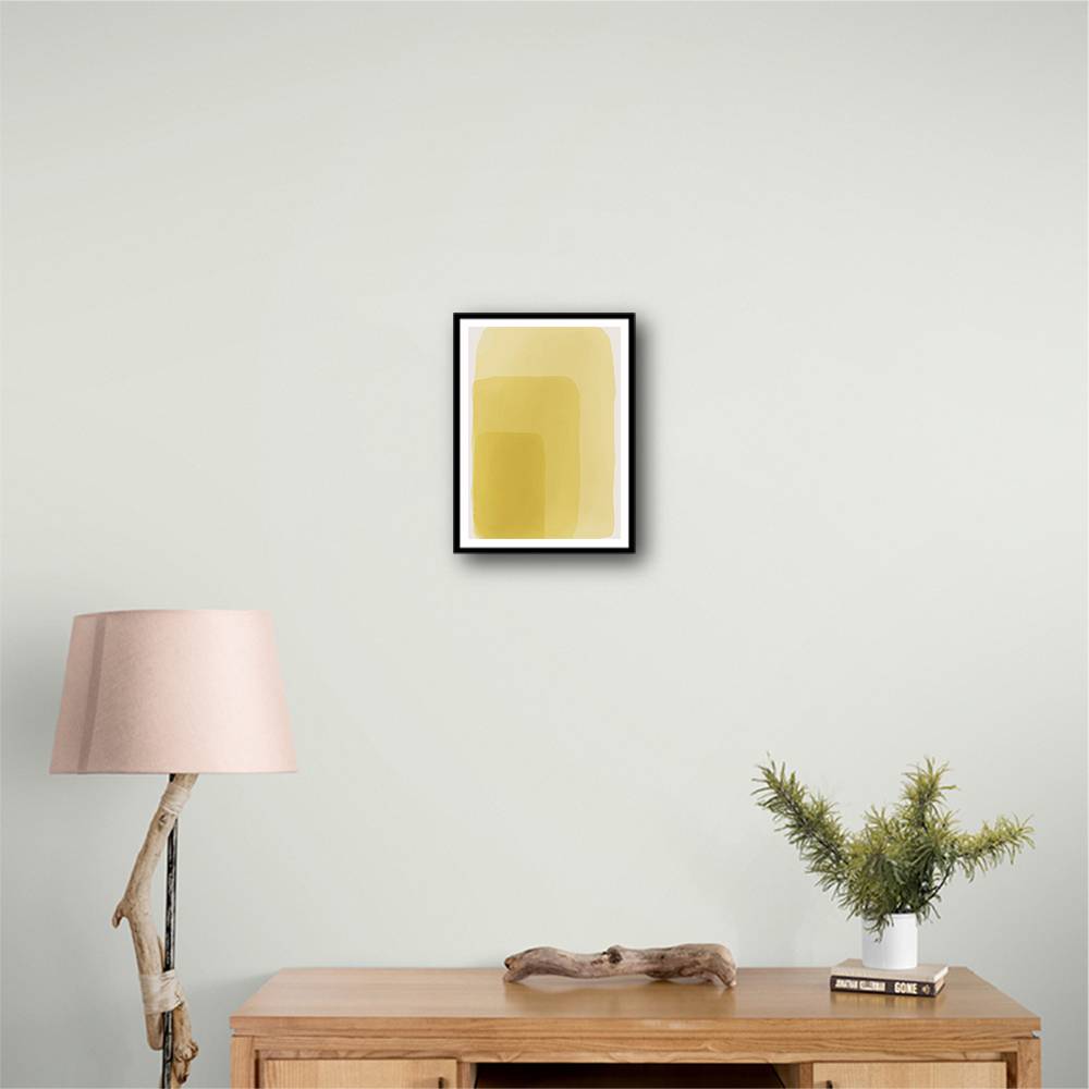  Yellow Watercolor Shapes #2 Wall Art