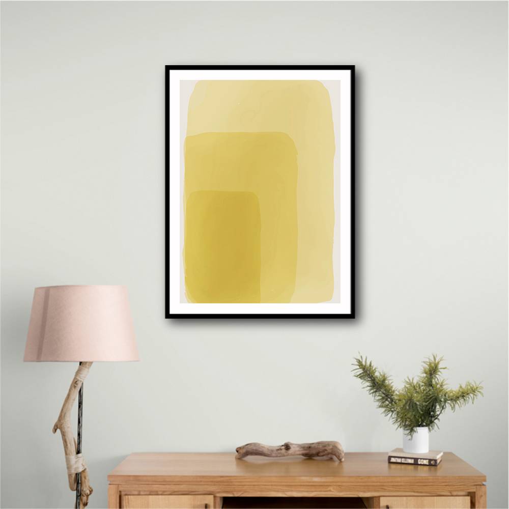  Yellow Watercolor Shapes #2 Wall Art