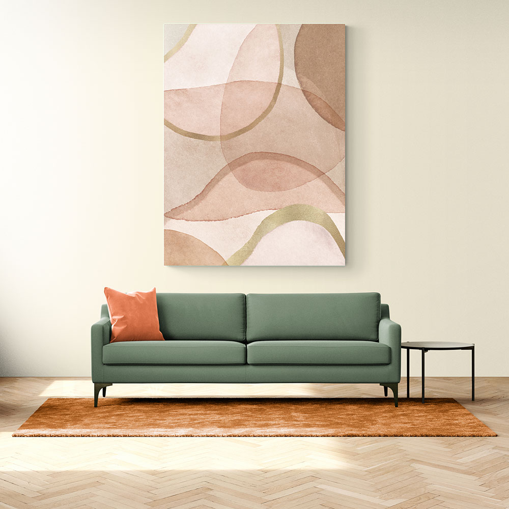 Blush and Brown Abstract