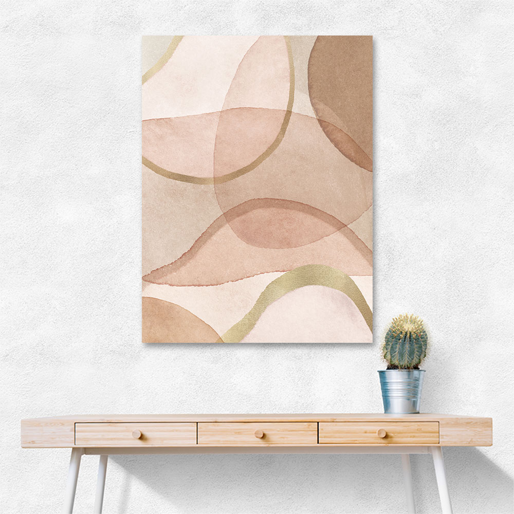 Blush and Brown Abstract