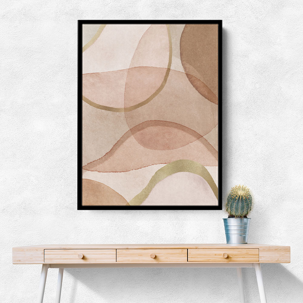 Blush and Brown Abstract