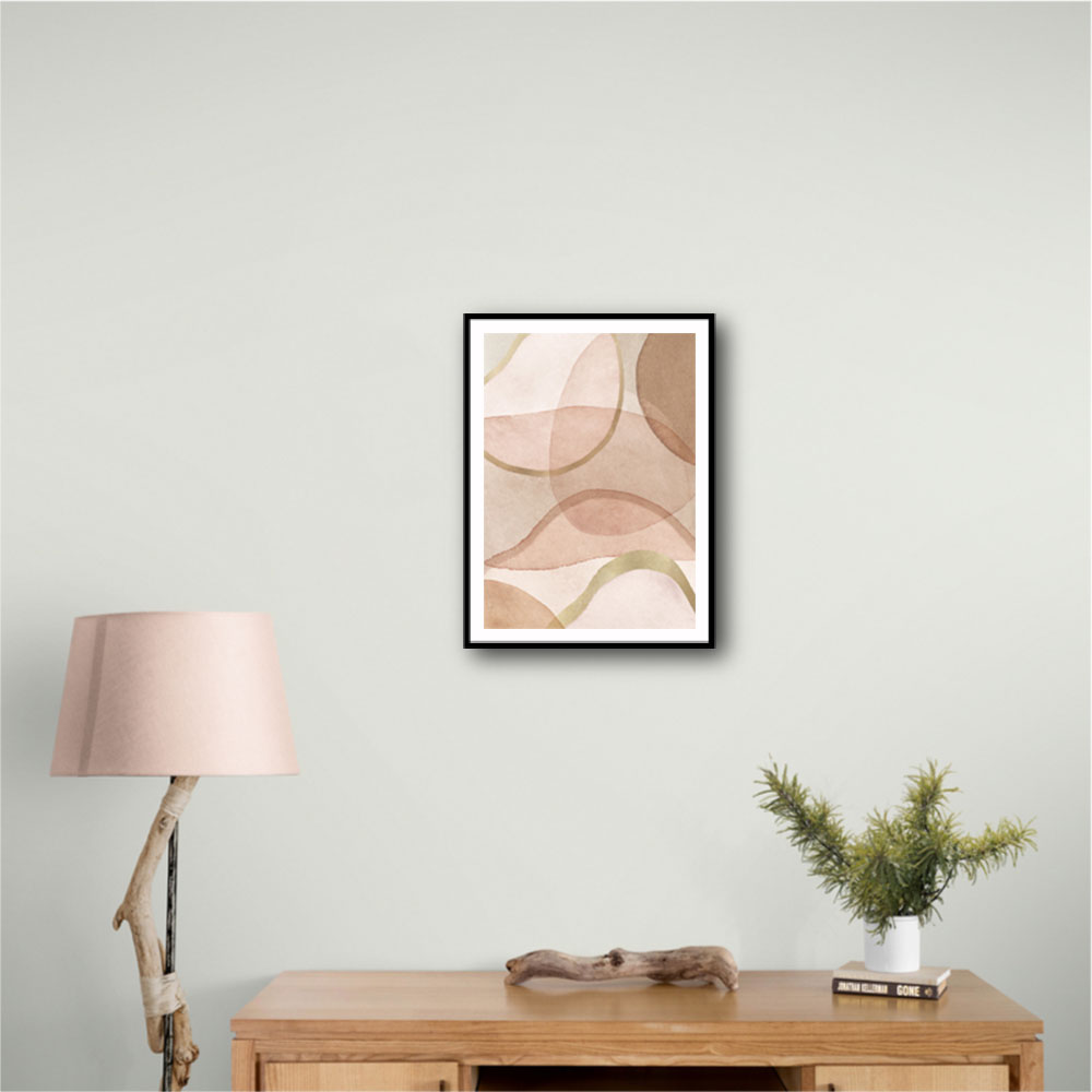 Blush and Brown Abstract