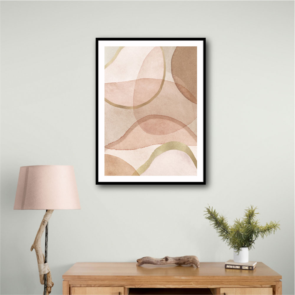 Blush and Brown Abstract