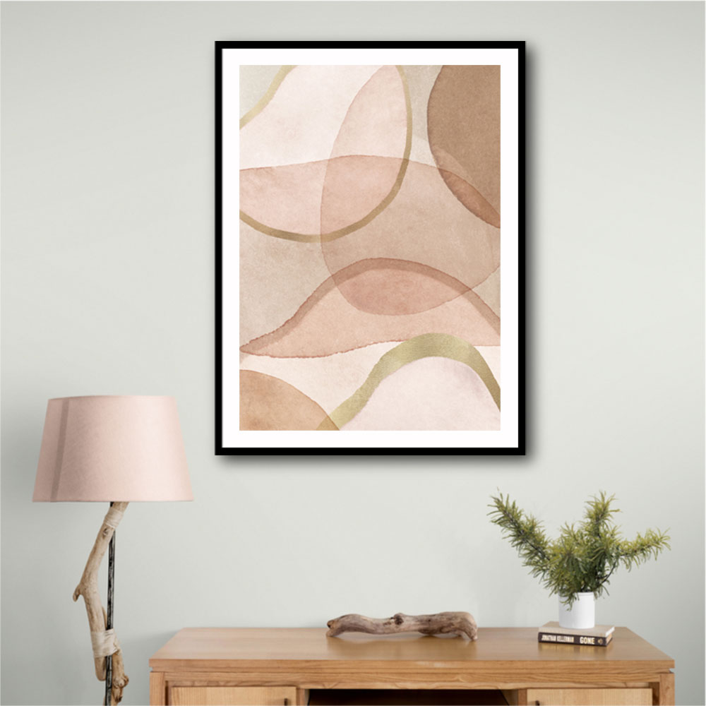 Blush and Brown Abstract