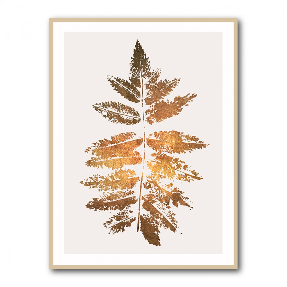 Oak Leaf Print Gold