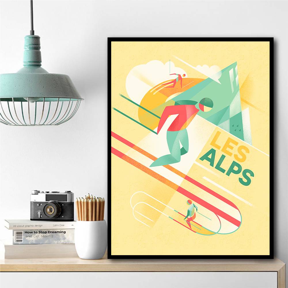 Retro Ski Wall Art