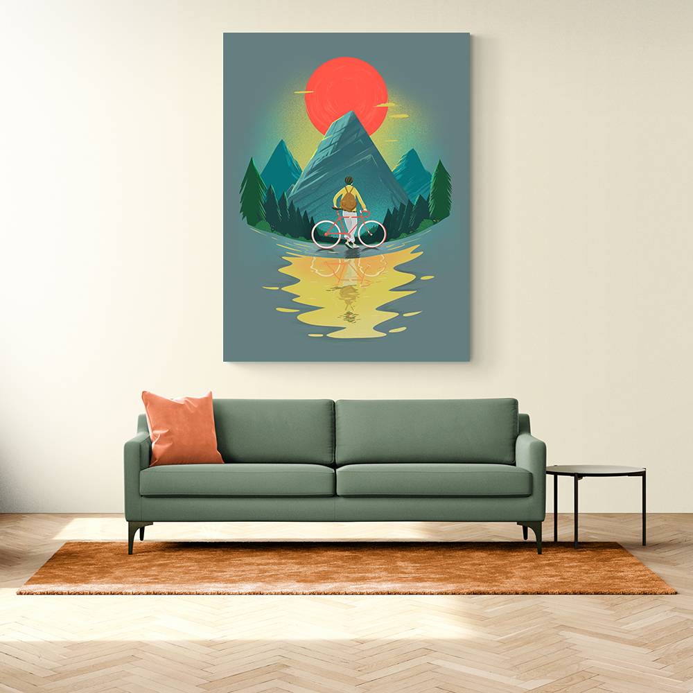 Mountain Range Riding Wall Art