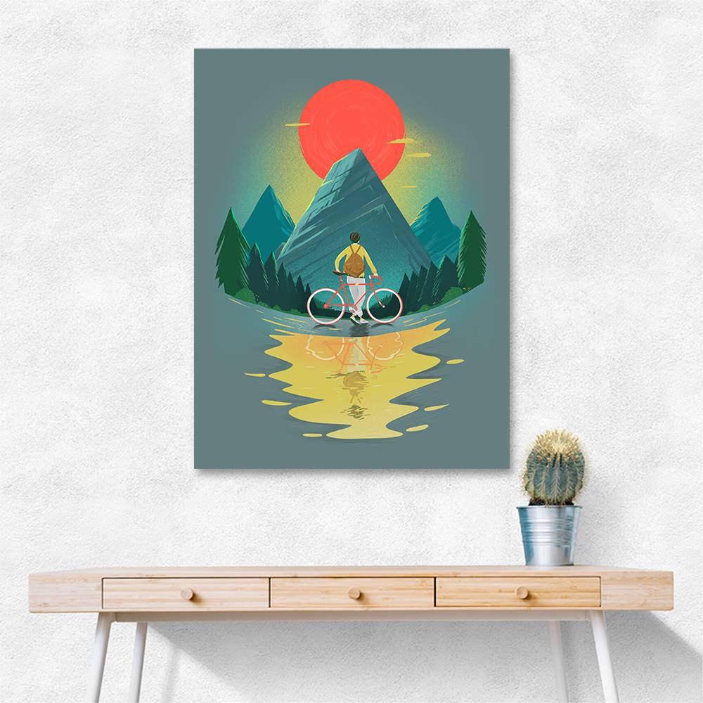 Mountain Range Riding Wall Art