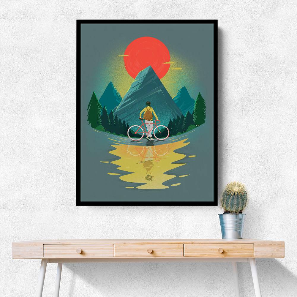 Mountain Range Riding Wall Art