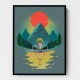 Mountain Range Riding Wall Art