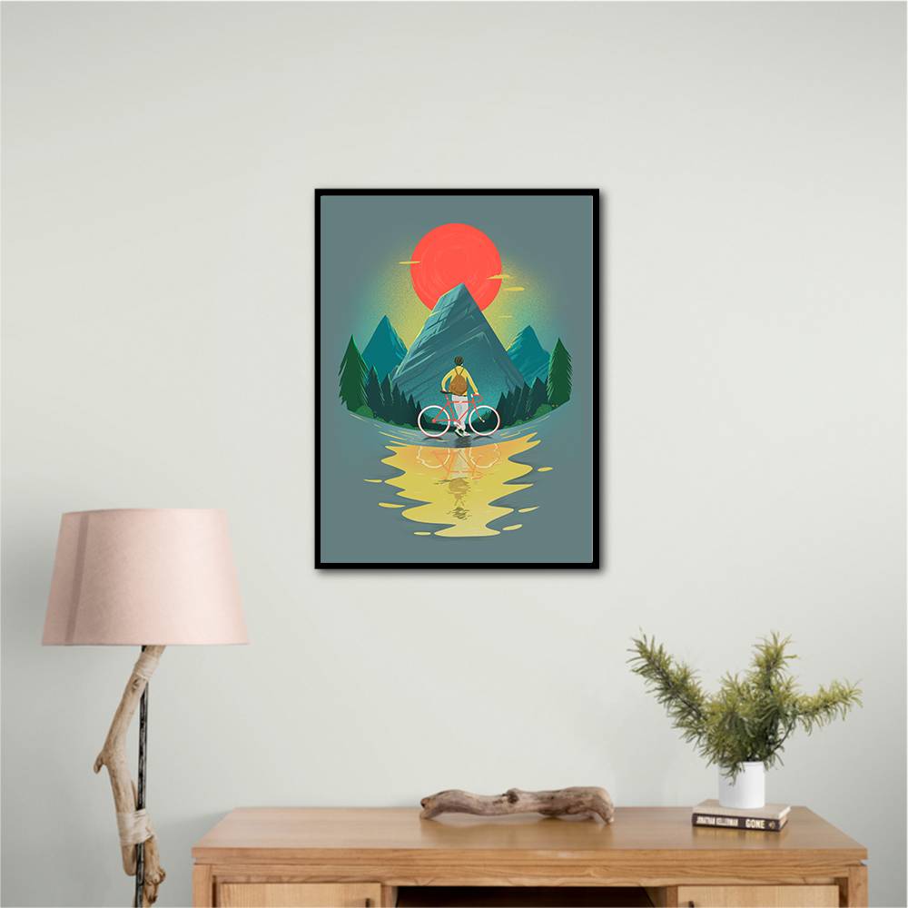 Mountain Range Riding Wall Art