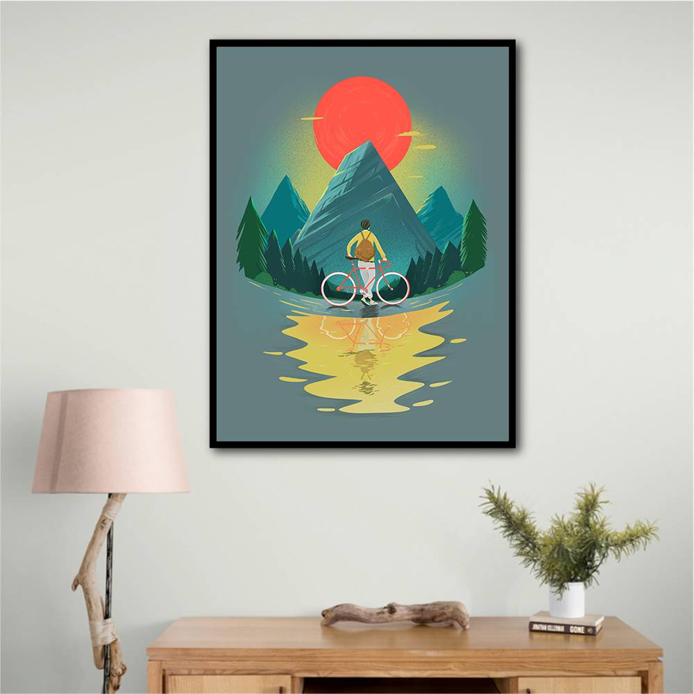 Mountain Range Riding Wall Art